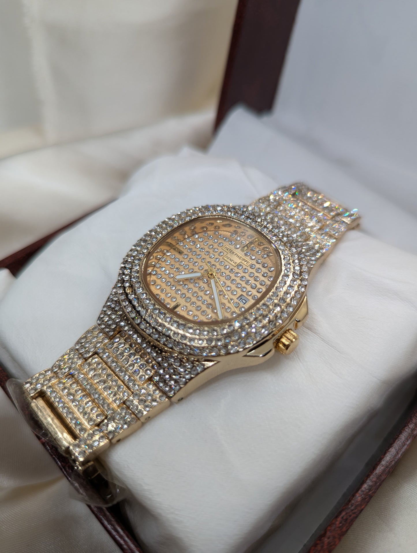 Golden Iced-Out Luxury Watch