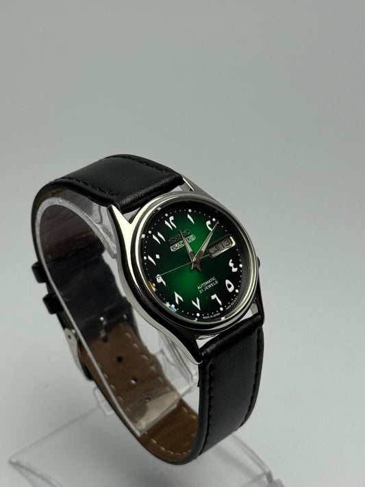 Seiko 5 Arabic Green Dial | Automatic | Leather Strap