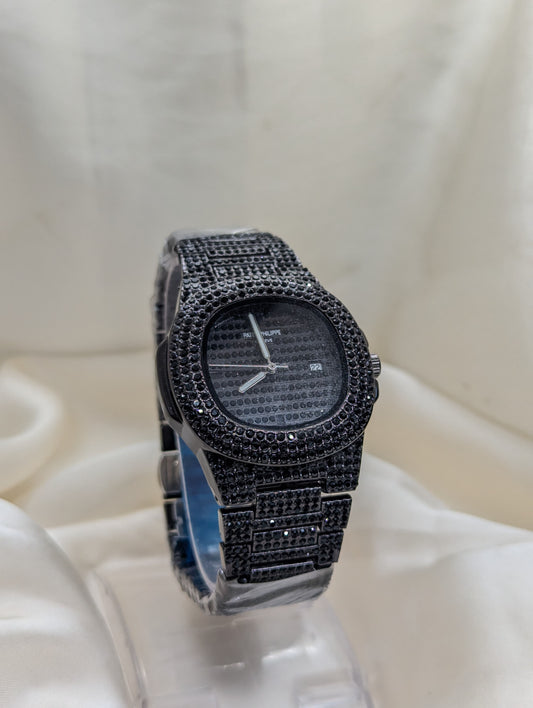 Luxury Iced-Out Black Watch