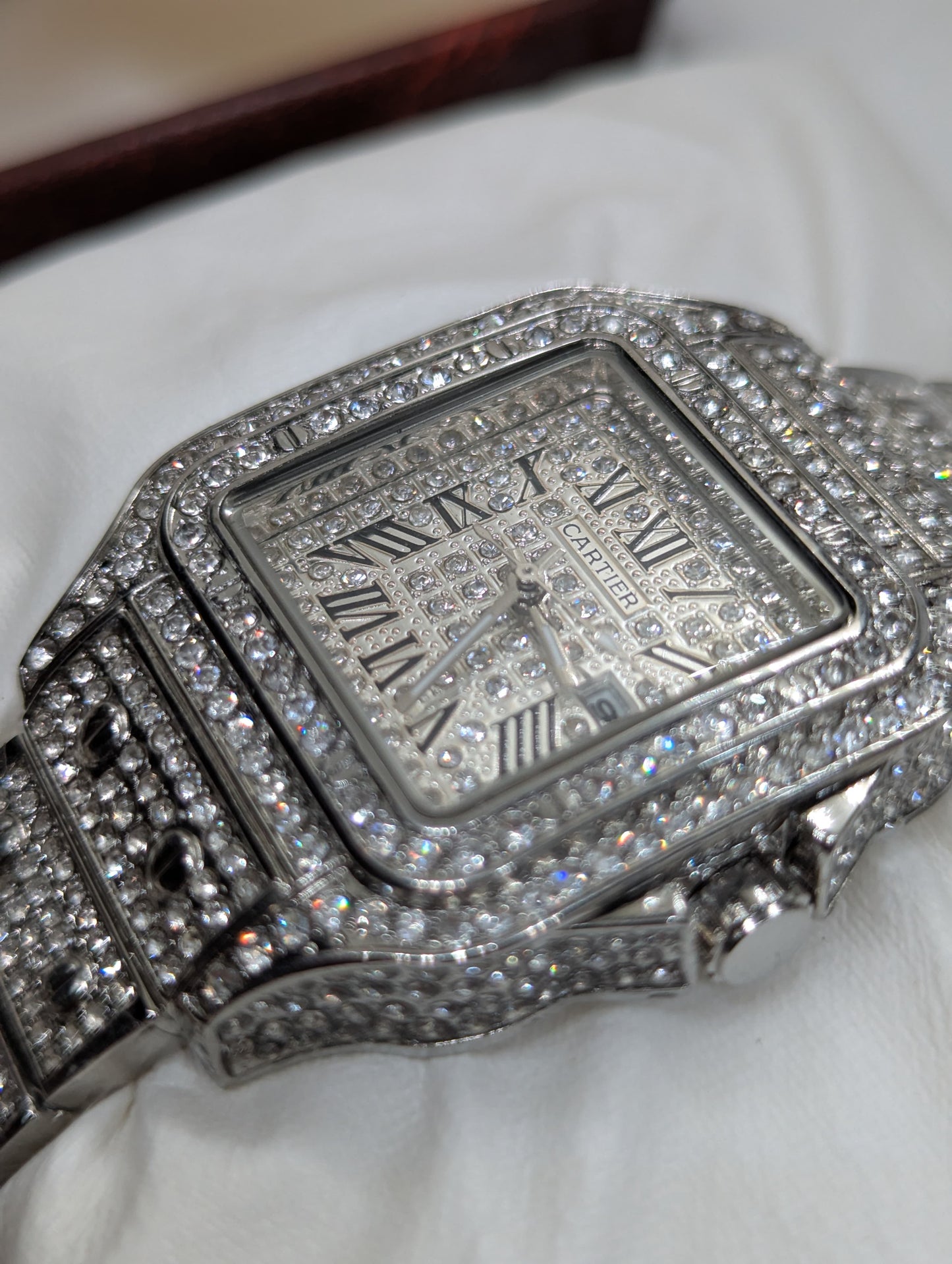 Iced-Out Silver Royal Watch